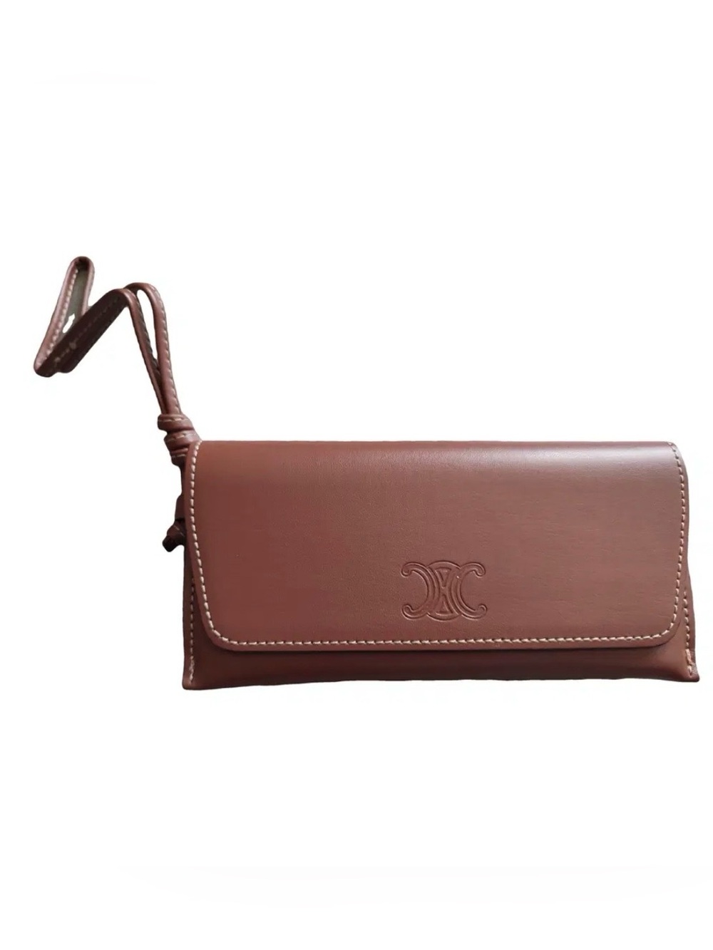 Celine triomphe leather sunglass case/ wristlet